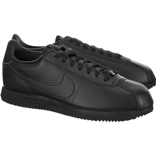 all black leather nike cortez mens