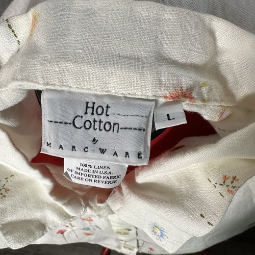 HOT COTTON Marc Ware Linen Top Shirt Floral L - Picture 8 of 11