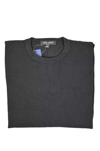 Maglione Uomo Invernale Cardigan Taglie Forti Maglia Girocollo Blu Nera 4xl 5xl - Picture 9 of 14