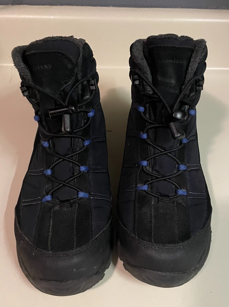 Lands End Boots Black Waterproof Hiking Snow Outdoor Shoes