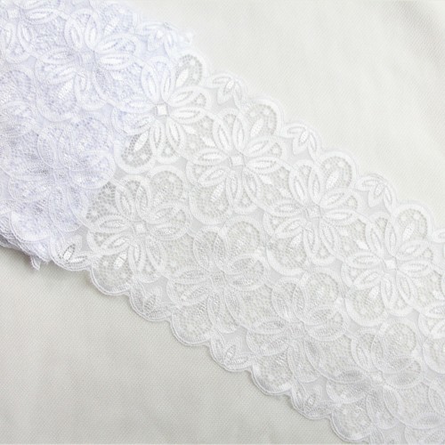 5 10Yards 18cm Floral Elastic Stretch Lace Fabric Ribbon Trim Sewing Dress Skirt - Picture 8 of 29