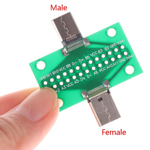 24+2P USB 3.1 Type-C Male Female Test PCB Board Adapter 2.54mm Connector Soc.YI - Afbeelding 1 van 12