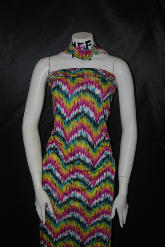 Modal 100 % Strick Jersey Stoff umweltfreundlich Chevron Zick Zack Druck 6 Unzen Multi - Bild 4 von 11