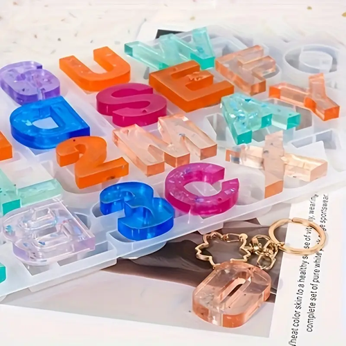 Silicone Alphabet Resin Mold, Resin Letter Mold Epoxy Resin Casting, Number Alph - Picture 3 of 3