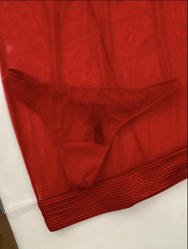 La Perla, rotes Seide Peignoir + Tanga, L - Bild 7 von 12