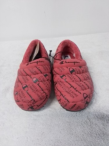 Size 6 Men's Champion Varsity Reflective Slippers Scarlet/Black (Size 8 Women) - Picture 3 of 7