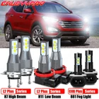 For Hyundai Santa Fe 2007-2012 Combo 6x LED Headlight Hi Lo Fog Light Kit 6000K