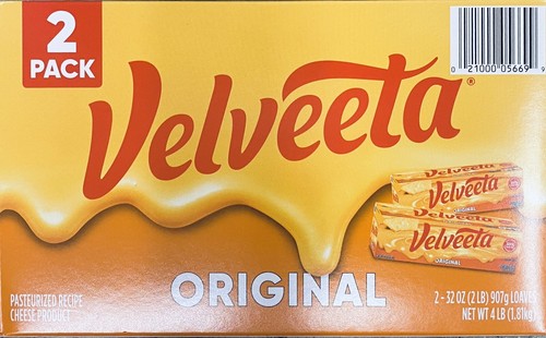 Velveeta Original Pasteurized Cheese Loaf 32 Oz - 2 PACK - 4 lbs - Picture 1 of 2