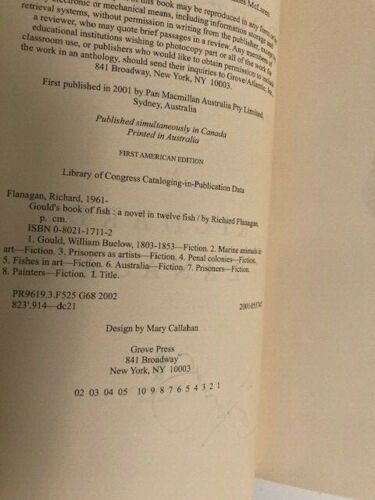 Goulds Buch der Fische von Richard Flanagan (2002, HC) signiert Erstdruck wie neu - Bild 4 von 4