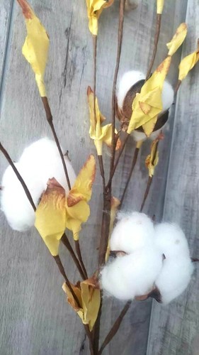 Cotton Stems 21" Floral Arrangements for Home Garden Party Wedding Decor 5 pcs - Picture 5 of 5