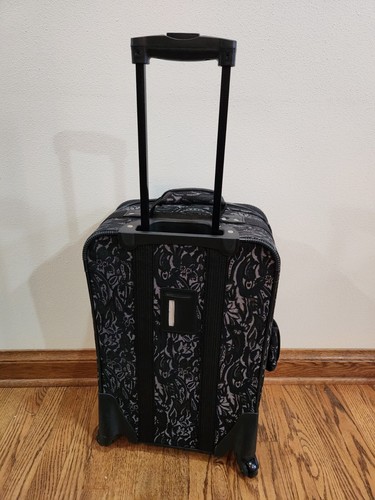 Bolso de mano y equipaje a juego con estampado floral de tapiz negro y gris de ocio - Imagen 6 de 10