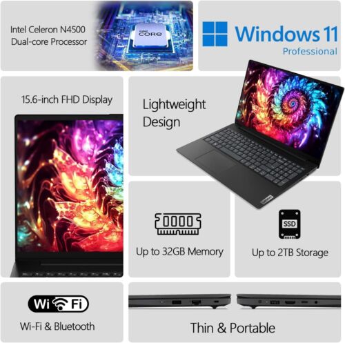 Lenovo Newest 15.6" Laptop, Intel Dual-core Processor, 16GB Memory, 1TB PCIe SSD - Picture 8 of 8