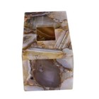 8"x5"x3" Unique Agate Tissue Holder Elegant Napkin Box Collectible Art Gift