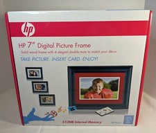 HP 7" LCD Digital Photo Frame - Black - WITH WIRELESS REMOTE Tested Works
