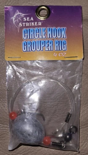 Lot of 4 Sea Striker Circle Hook Snapper/Grouper Rigs 150 lb Mono 4 oz 13/0 Hook