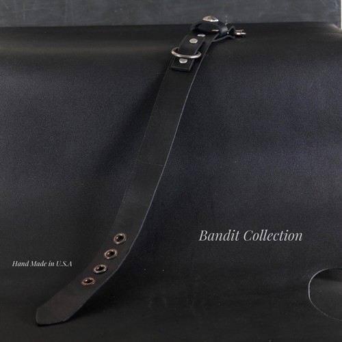 1,5 Zoll breites Leder Hundehalsband. Handarbeit. SCHWARZ - Bild 3 von 7