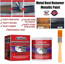 2 × Metal Rust Remover Water-based Metallic Paint Rust Conversion Agent w/ Brush