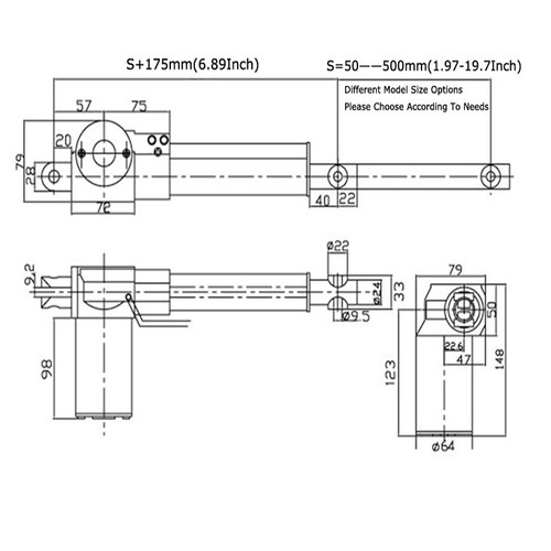 1320 Pfund/6000N Linearantrieb 24 V DC Elektromotor 15,7 Zoll (400 mm) Hublänge - Bild 9 von 9