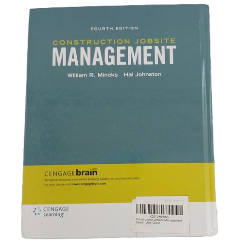Construction Jobsite Management 4th Edition William Mincks Hal Johnston Textbook - Picture 6 of 7