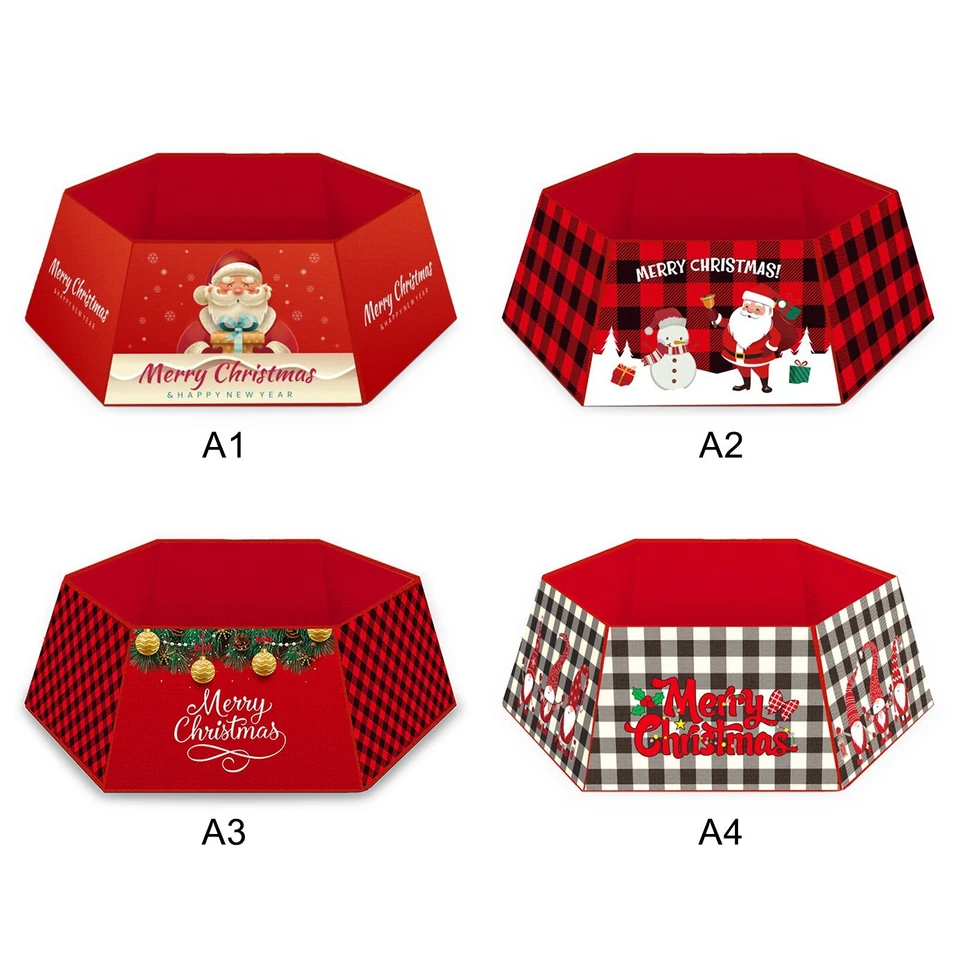 Rustic Christmas Tree Collar Skirt Ring Cover Holiday Decor Inside Outside Gift - Image 3 of 4