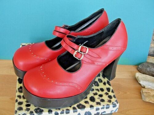 Vintage 90er TUK Plateau Mary Jane US Damen 10 Leder Neu aus altem Lagerbestand - Bild 2 von 8