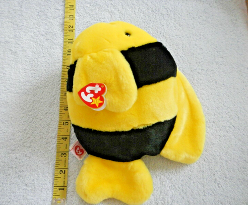 VINTAGE - BUBBLES - YELLOW & BLACK FISH - TY BEANIE BUDDY - 11 INCHES - SEA LIFE - Picture 2 of 12