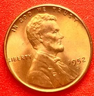 1952-S Lincoln Wheat Cent Penny GEM RED BU From an Original Bank Roll