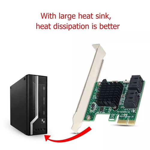 PCI Express SATA3.0 Extender PCI-E X1/X4/X8/X16 4 Port Converter Card Adapter 1X - Photo 4/9
