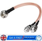 1pcs RG6 Splitter Coax Cable 3 Way F Male to 2 F Female Adapter 6inch 75 Ohm Uk
