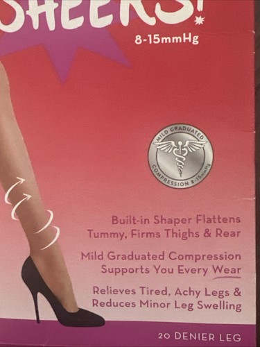 Spanx Remarkable Relief Sheers Compression Shapewear Tights 20 Denier Size D - Picture 2 of 5