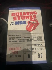 Rolling Stones at the Max- AMC IMAX Ticket Card - Limited Edition PROMO