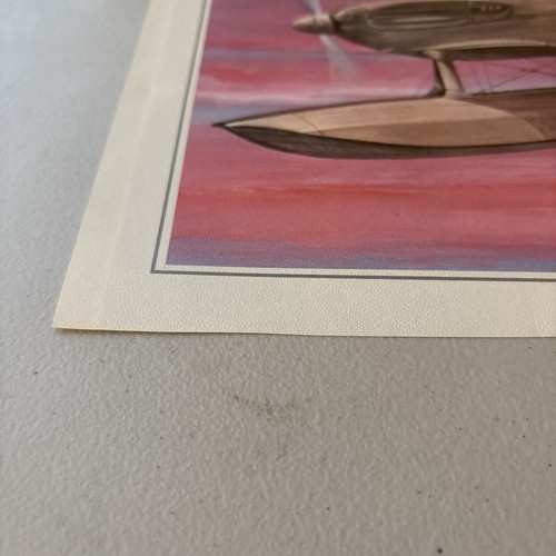 VTG Jerome Biederman Aviation Print: 1931 Supermarine Racer England Seaplane - Picture 2 of 7