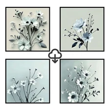 Set 4 Realistic Digital Wall Art Print Modern Home Decor Printable Instant #49