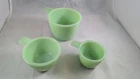 Vintage Gooseberry Style Patch Jadeite Measuring Cup Set - 1c, 1/2c, 1/4c - RARE