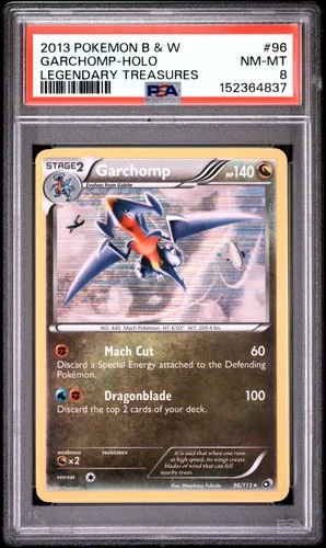 2013 POKEMON BLACK & WHITE LEGENDARY TREASURES #96 GARCHOMP-HOLO PSA 8