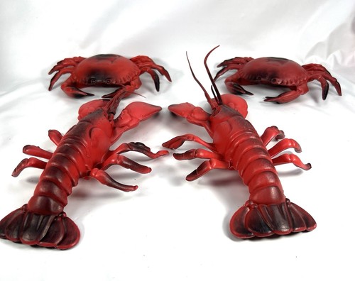 FIGURINE ARAGOSTA E GRANCHIO PER FESTA IN SPIAGGIA A TEMA MARE, ARREDAMENTO RISTORANTE O GIOCO - Foto 2 di 5