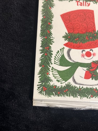 NEW VTG HALLMARK Bridge Tallies 2 Table 8 TALLY Cards Christmas Snowman - Picture 6 of 13