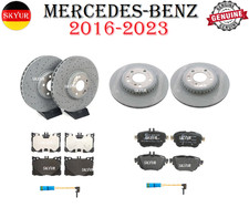 Front & Rear Rotors With Brake Pads & Sensors for 16-23 Mercedes-Benz GENUINE