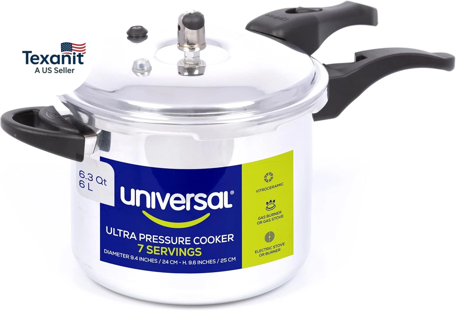 (6.3 Quart / 6 Liter) Anti-Rust Ultra Pressure Cooker, Aluminum Pressure Cooker