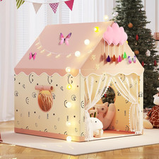 Carpa infantil princesas con luces estrellas banderas mariposas casa juguete