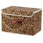 Storage Bin with Lid Leopard Print Cute Large (Set of 1) Leopard Print (Brown)