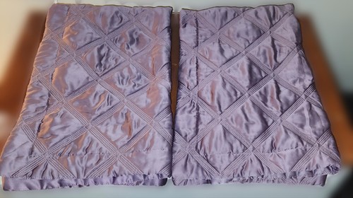 (2) SL Home Fashions Satin Diamond Quilted Shams Purple King Size - Picture 1 of 4