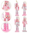  4pcs Nussknacker Tischdekorationen Nussknacker Weihnachtsdekoration Set Pink