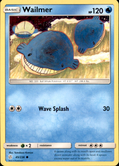 Wailmer Common SM - Cosmic Eclipse 45/236 NM Tomokazu Komiya 2019
