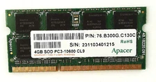 Apacer 🔧 4GB DDR3-1333 (PC3-10600) Laptop Memory SO-DIMM 🟥 ☆