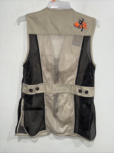 Chaleco de tiro de malla Browning Skeet Trap bolsillos de arcilla para hombre mediano caza - Imagen 8 de 11