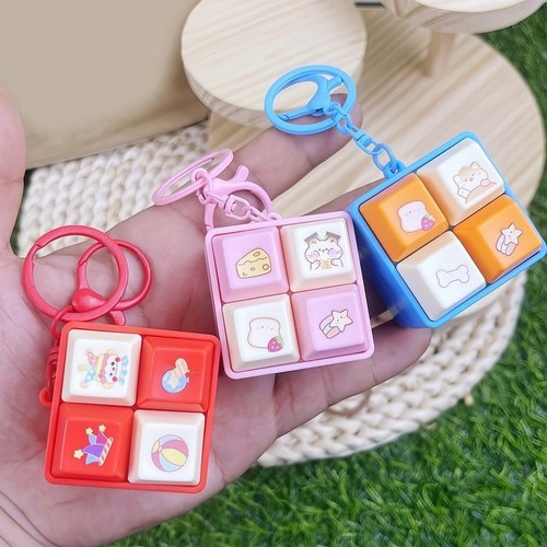DIY Keyboard Finger Keyboard Caps Keys Button Four-square Keychain - Picture 9 of 21