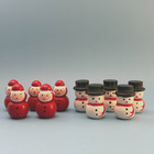 Vintage Wooden Christmas Figures – Snowmen & Santa Claus Set of 10, Hand-Painted