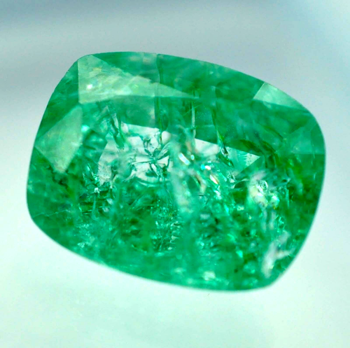 13X10.8mm Certified Natural Green Emerald Loose Gemstone Cushion Shape - Picture 4 of 5