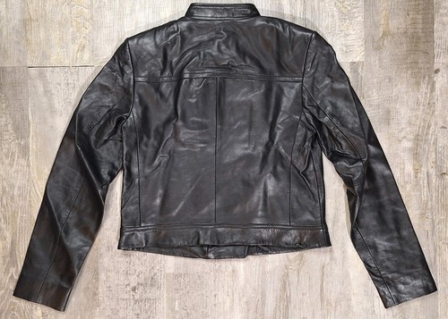 Michael Kors Damen 100% Lammleder Leder Moto Jacke XL 1X Schwarz Gold Biker - Bild 5 von 19